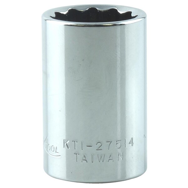 K-Tool International 3/8" Drive, 14mm Metric Socket, 12 Points, Chrome 3/8" Drive, 14mm, 12Point KTI-27514 - main